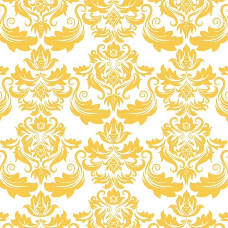 Papel de Parede Adesivo Arabesco Amarelo AR-002-3