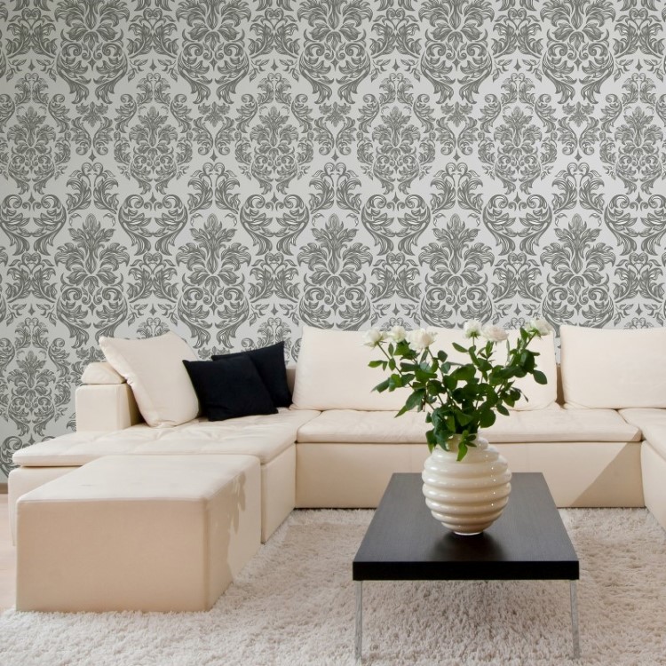 Papel de Parede Adesivo Arabesco Cinza AR-080-2