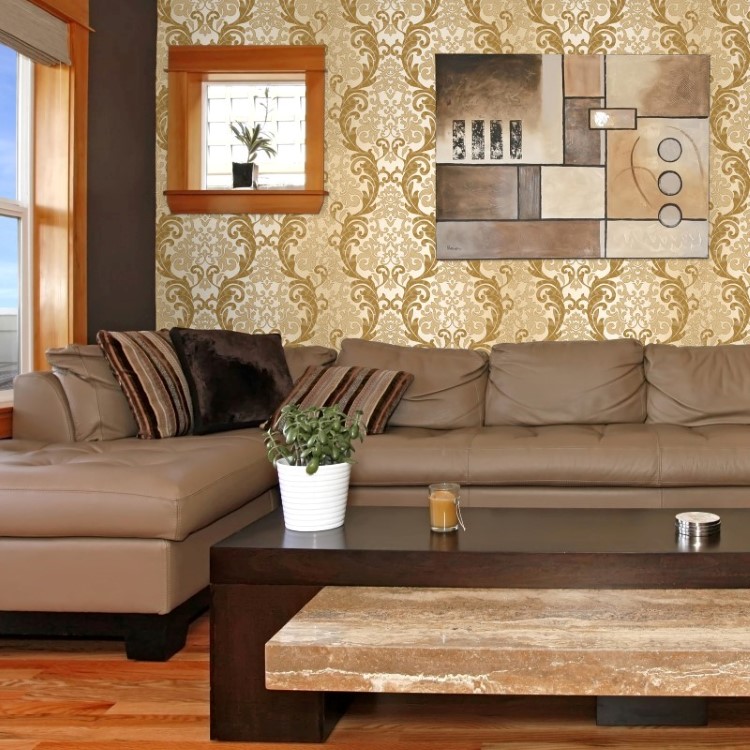 Papel de Parede Adesivo Arabesco Dourado AR-011-2