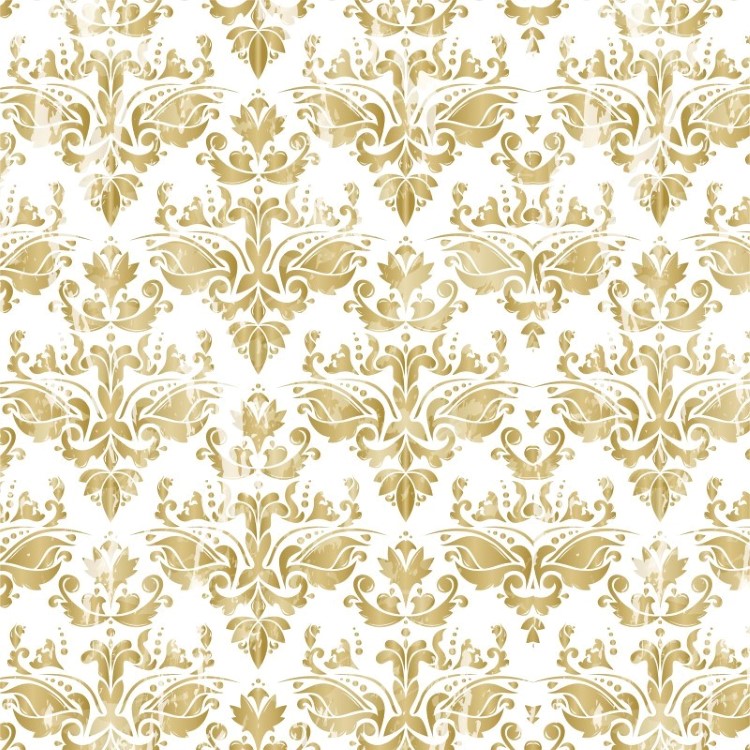 Papel de Parede Adesivo Arabesco Dourado e Branco AR-006-3
