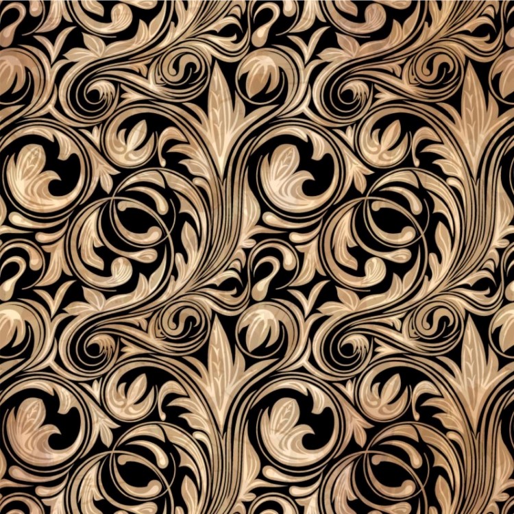 Papel de Parede Adesivo Arabesco Dourado e Preto AR-030-3