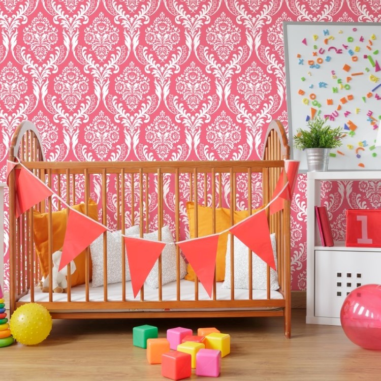 Papel de Parede Adesivo Arabesco Rosa AR-010