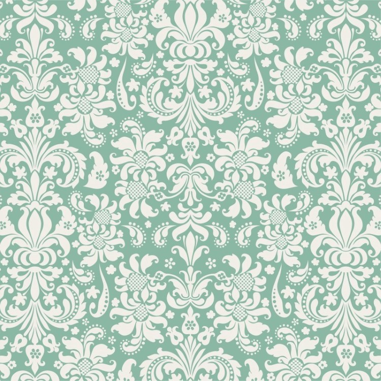 Papel de Parede Adesivo Arabesco Verde e Branco AR-008-3