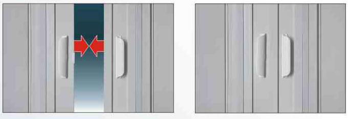 Divisórias Móveis com fechamento central